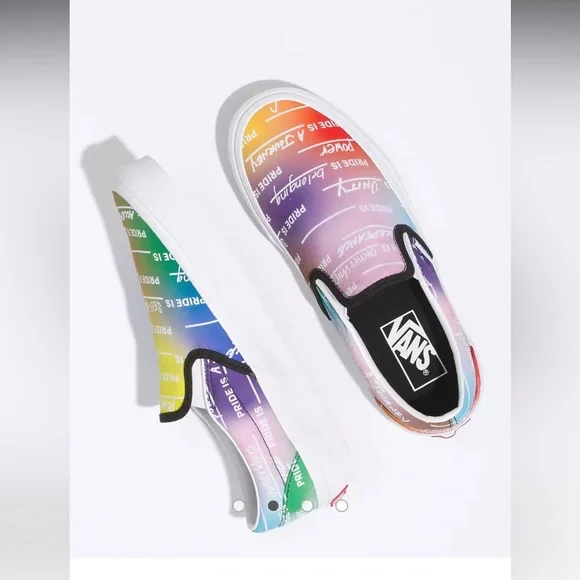 Vans Classic Slip-On - Pride Rainbow Positive Affirmations 7.5 - Picture 1 of 16